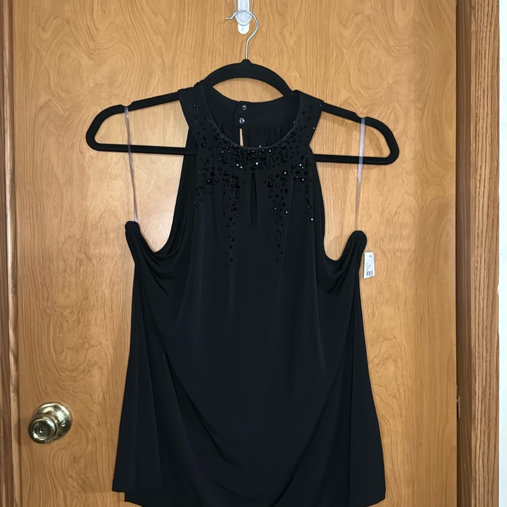 Lane Bryant black beaded halter top size 22/24